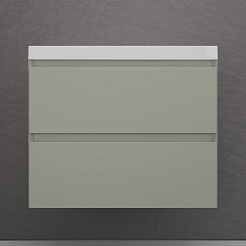 Style Line Тумба под раковину Манхэттен 70 Plus подвесная эмаль олива матовая – фотография-2